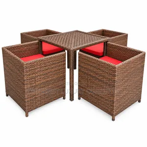 Patio Four Seaters Outdoor Rattan Table and Chair Set