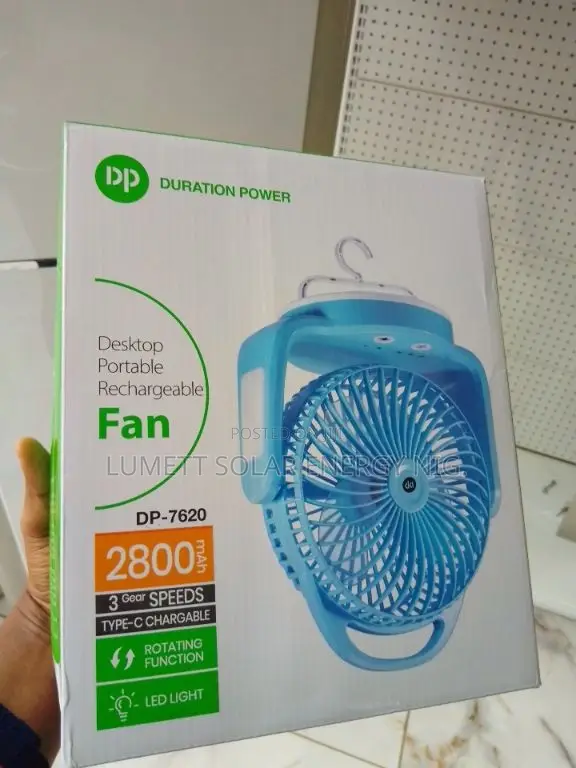 DP Small Portable Rechargeable Table Fan