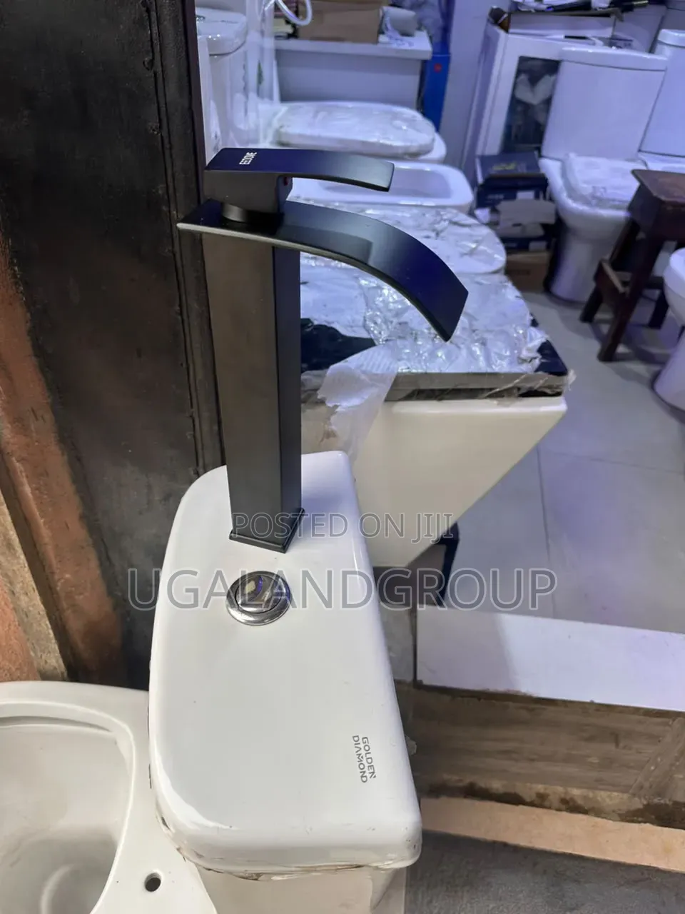Black Tall Waterfall Basin Tap