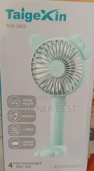 4" Rechargeable Phone Holder Mini Table Fan