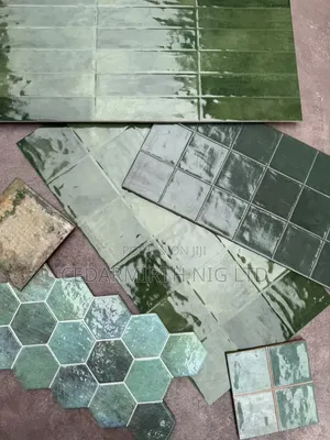 Green Color Wall Tiles in Various Shapes Sizes .