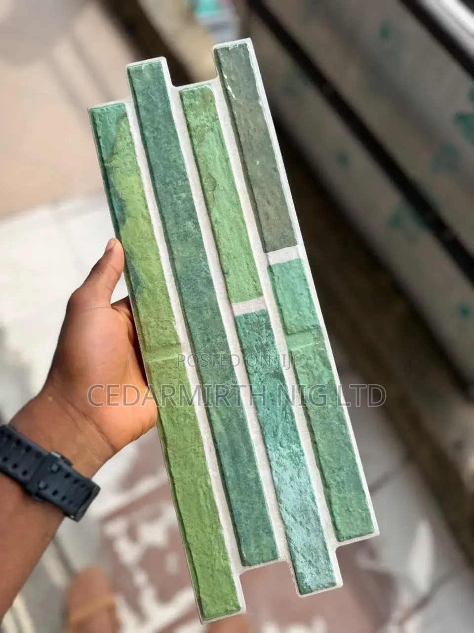 Green Color Wall Tiles in Various Shapes Sizes .