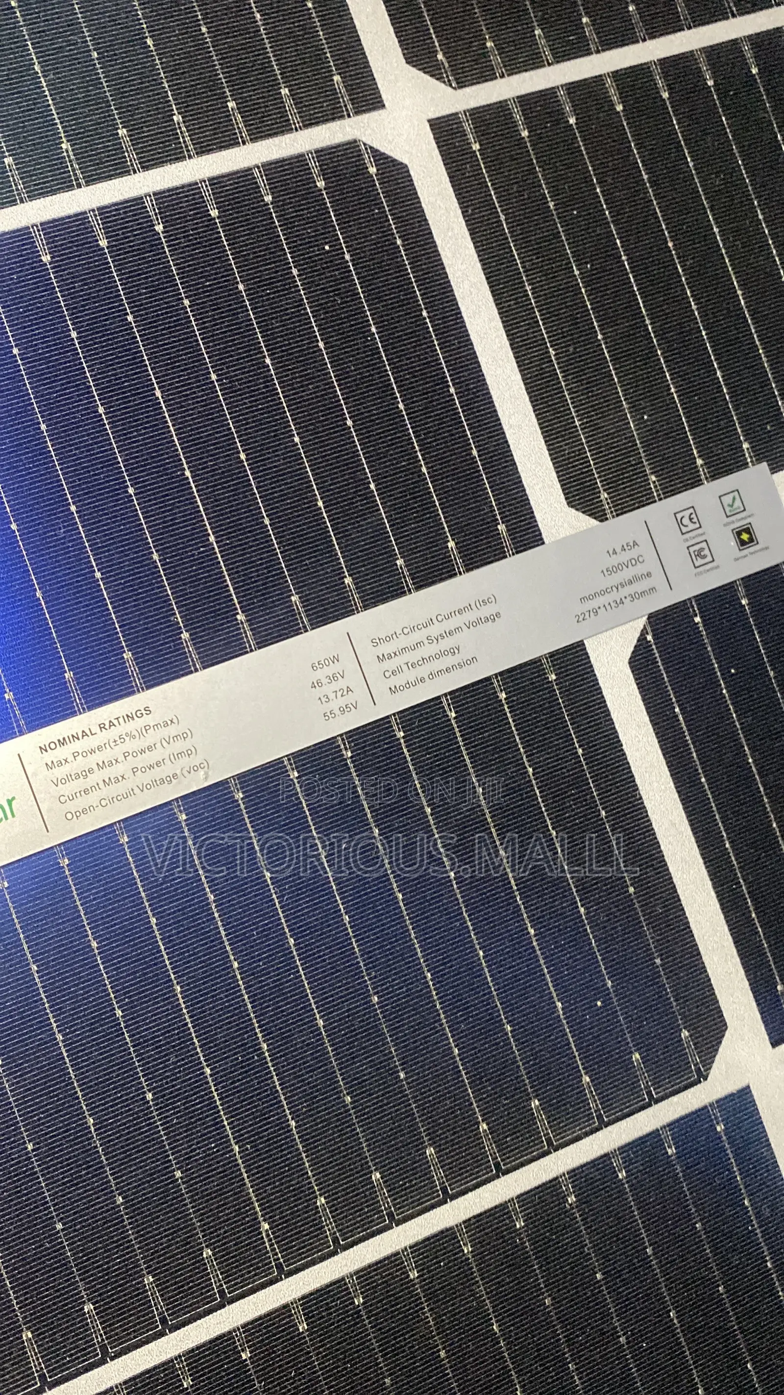 650w Bifacial Solar Panel