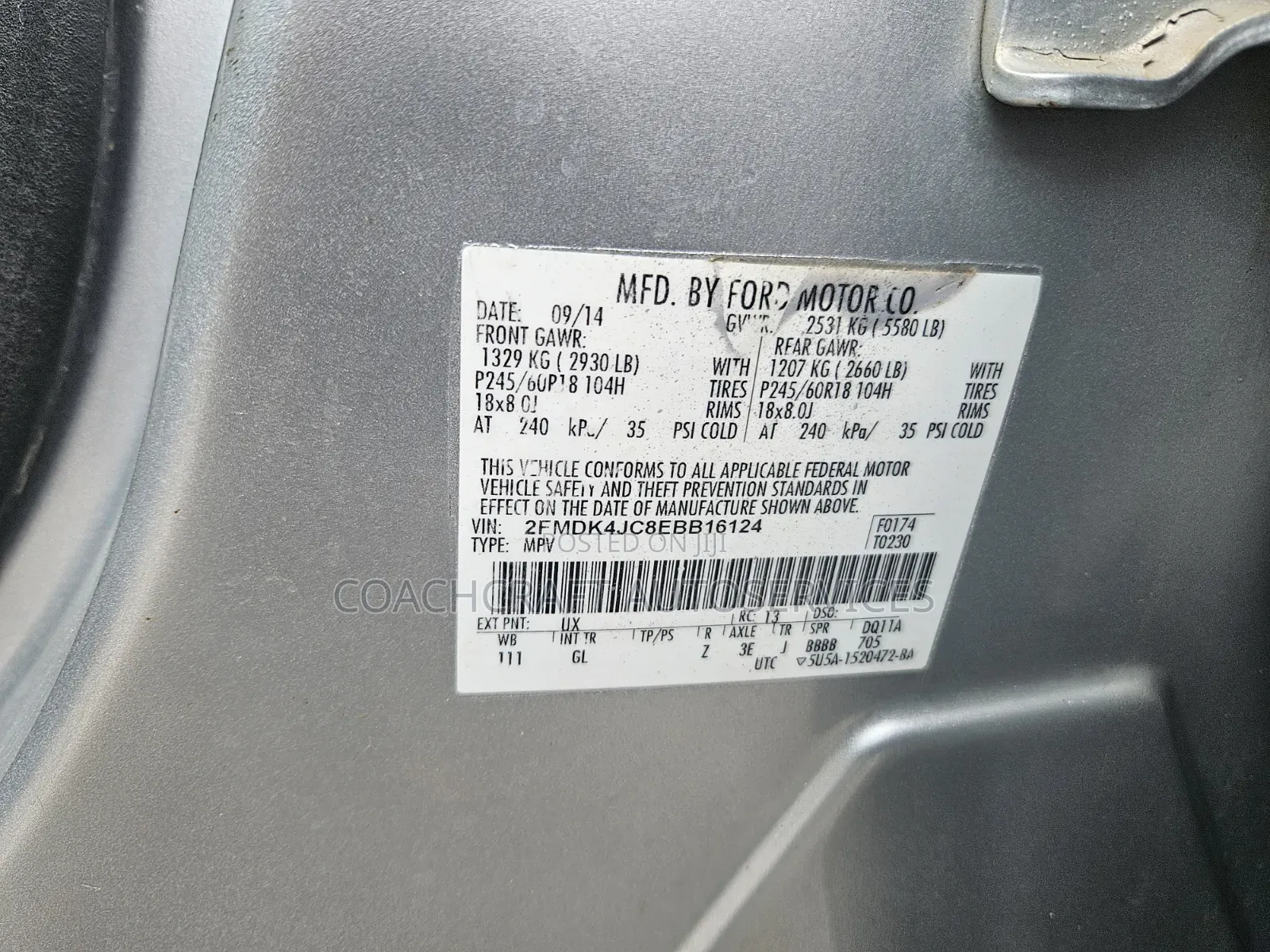 Ford Edge 2014 Silver