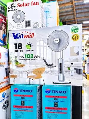 18 Inches Rechargeable Solar Fan