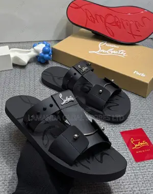Christian Louboutin Double-Strap Spike Slide Sandals