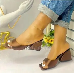 Classy Ladies Block Heel Open Toe Slippers # STW