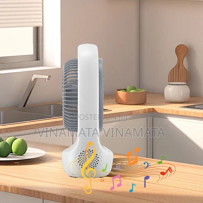 Rechargeable Solar Fan With Speaker