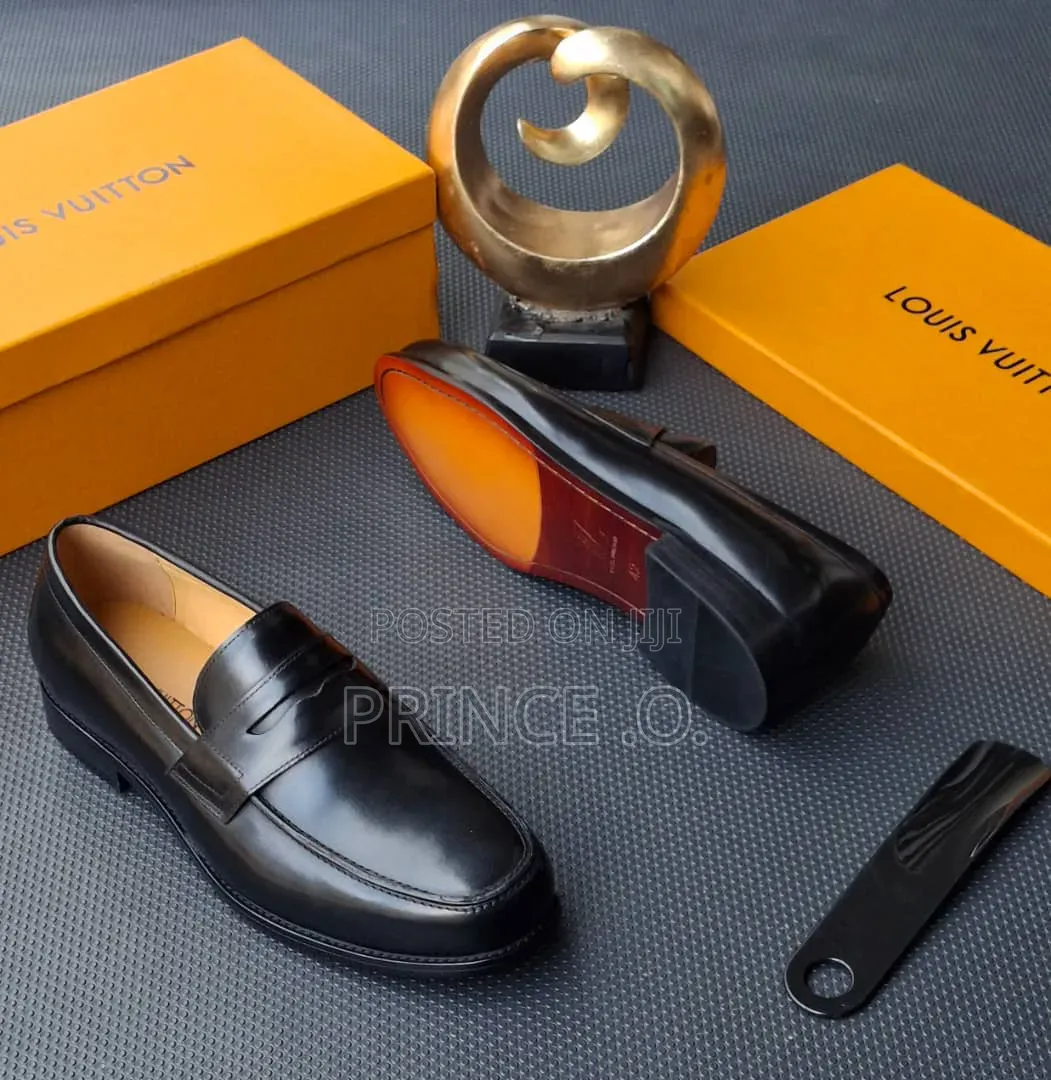 Black Leather Louis Vuitton Shoes