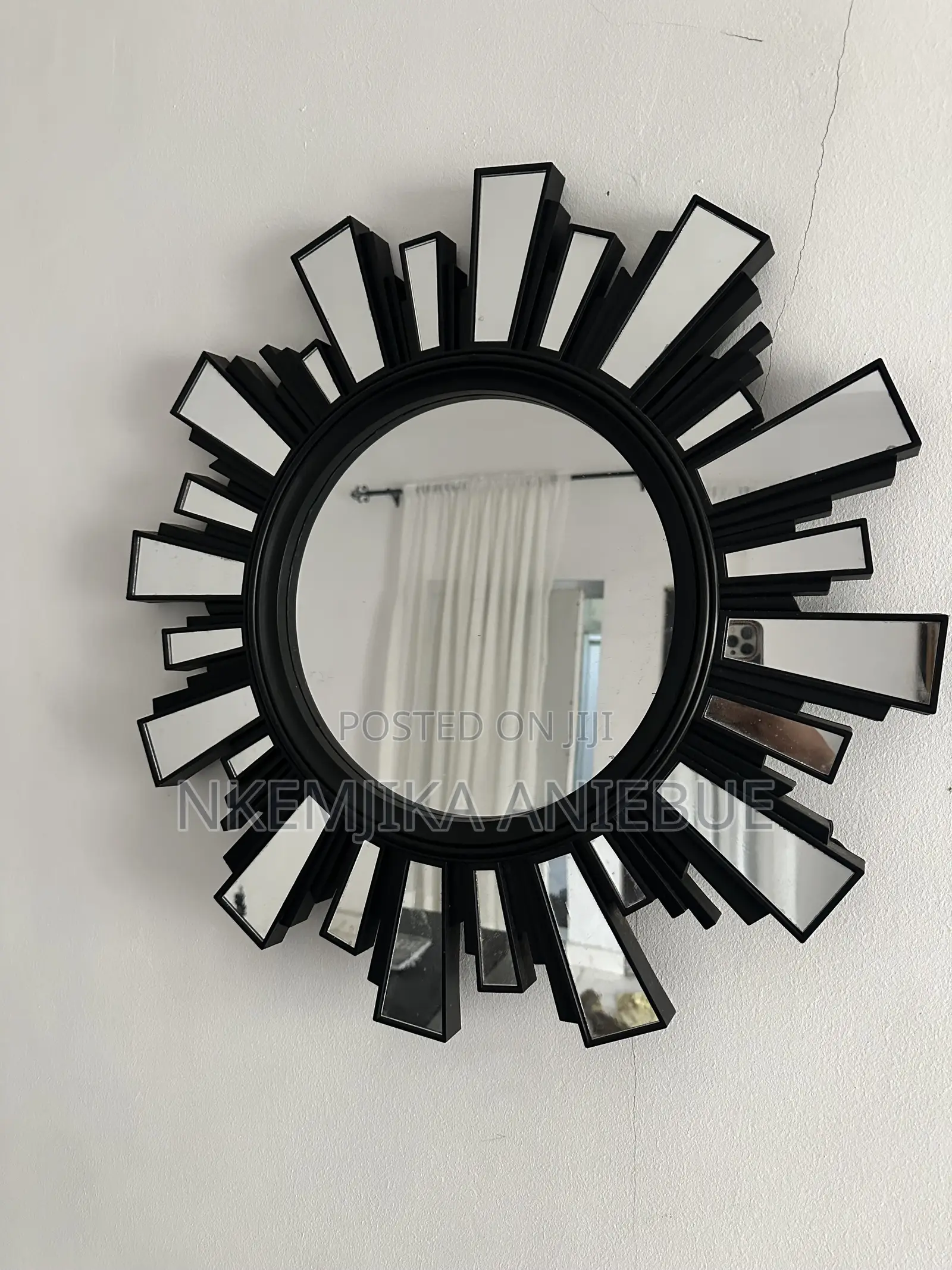 Black Sunburst Wall Mirror