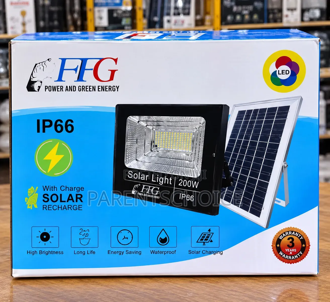 FFG New Led Solar Flood Light With Panel (200watt)