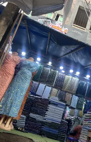 Vibrant Outdoor Fabric Stall