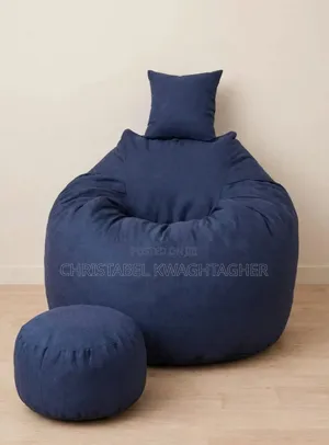 Abuja Comfy Beanbag Chair With Footrest and Pillow for Sale