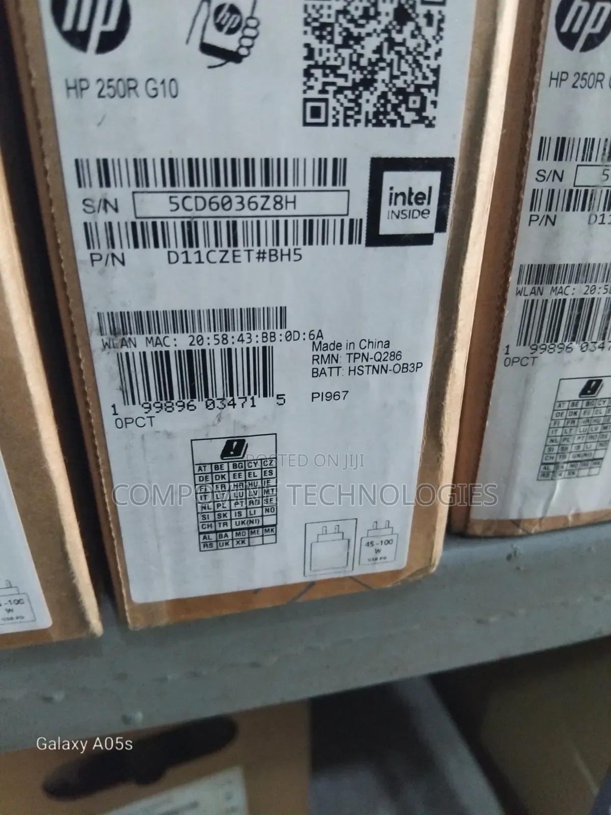 New Laptop HP 250 G10 8GB Intel Core 3 SSD 512GB