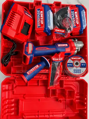 EMTOP 20V Brushless Angle Grinder – 4.0Ah Battery, Charger Case