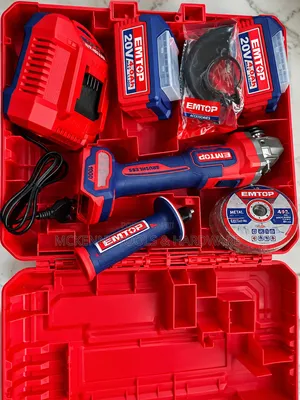 EMTOP 20V Brushless Angle Grinder – 4.0Ah Battery, Charger Case
