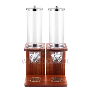 7L Premium Double Cereal Dry Food Dispenser – Elegant Wooden Stand