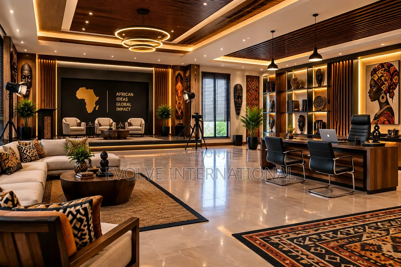 Interior Design African Inspired Luxury Studio Office Design