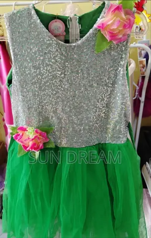 Green Christmas Gown Kids Dress. Age 8-11 Years