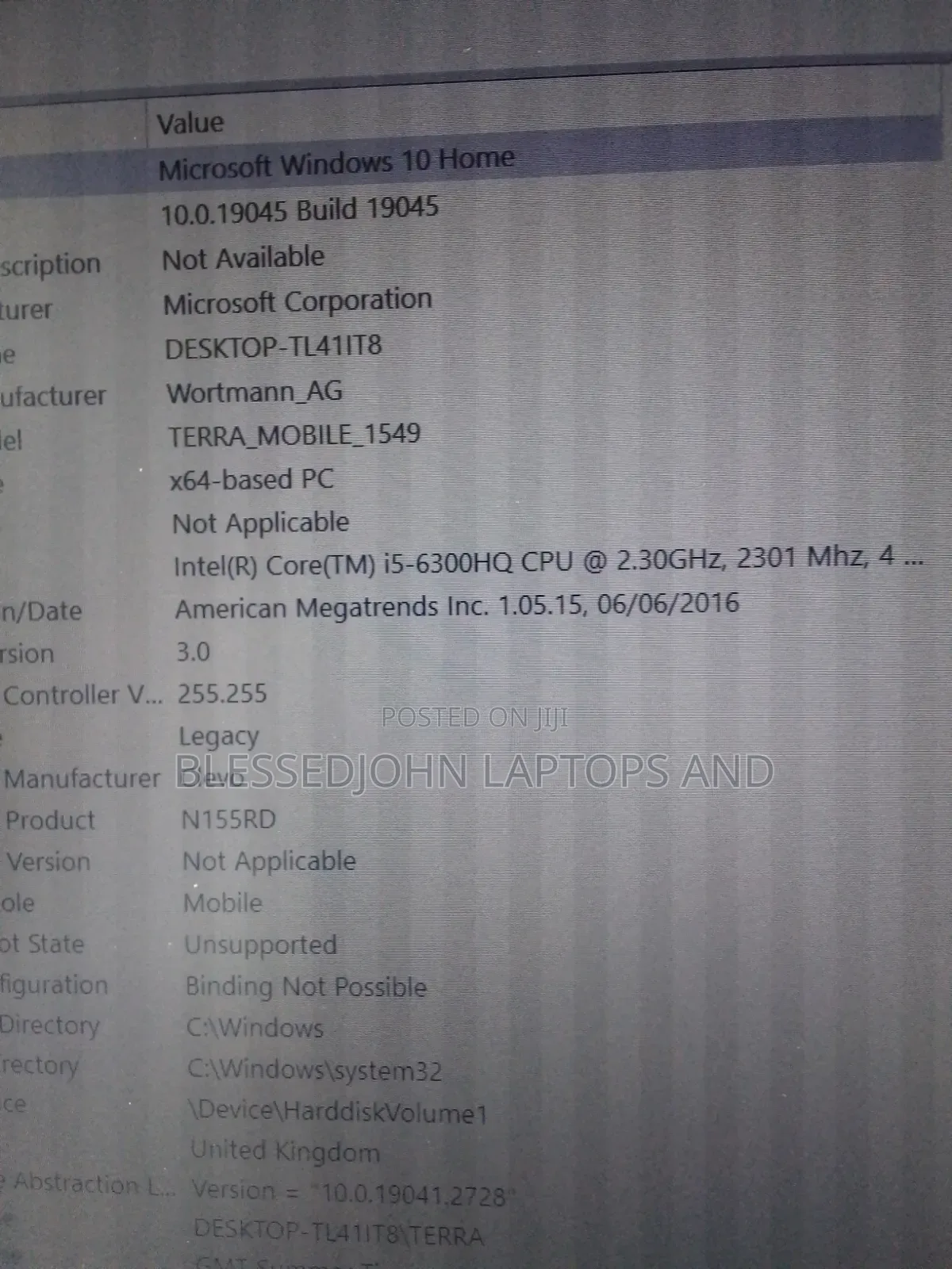 Laptop 8GB Intel Core i5 HDD 1T