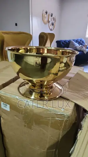 Luxury Gold and Silver Round Stainless Steel Serving Trays