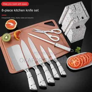 Stainless Steel Quality 8pcs Marble Kitchen Knife Set