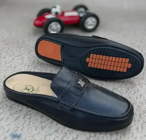 Louis Vuitton Smooth Black Leather Mule Loafers