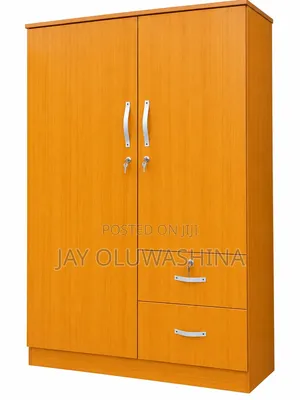 Two- Door Wooden Wardrobe With Drawers
