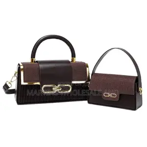 Women's Handbag Set Featuring a Structured Pleated Base and a Distinct