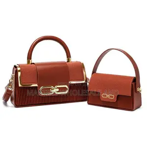 Women's Handbag Set Featuring a Structured Pleated Base and a Distinct