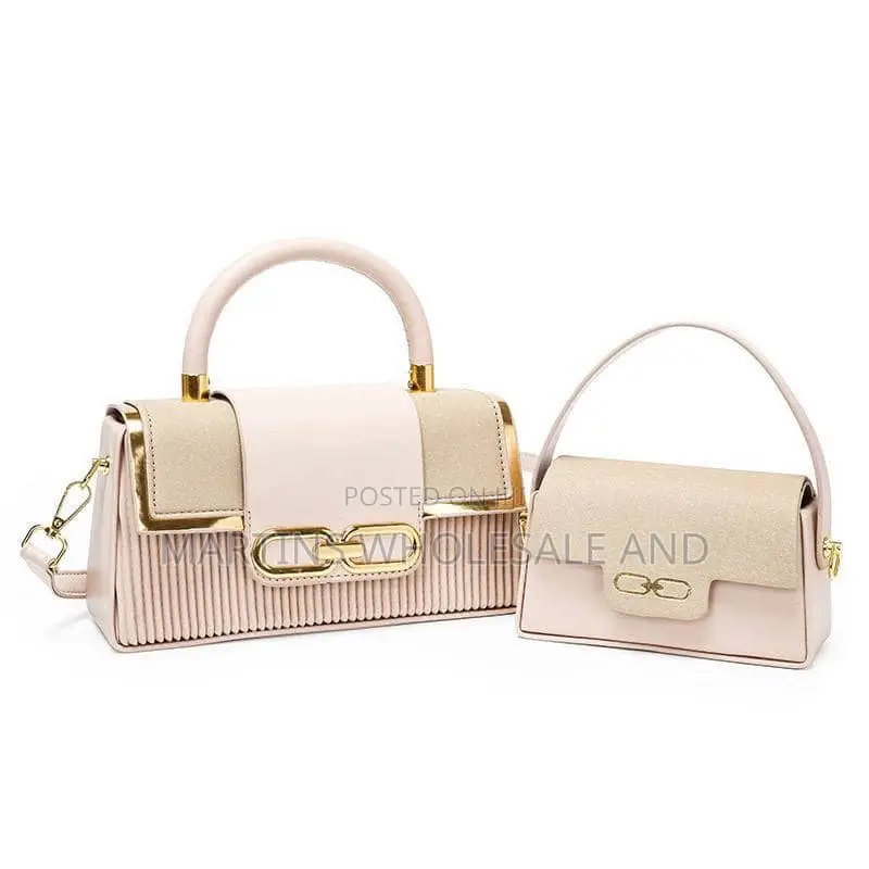 Women's Handbag Set Featuring a Structured Pleated Base and a Distinct
