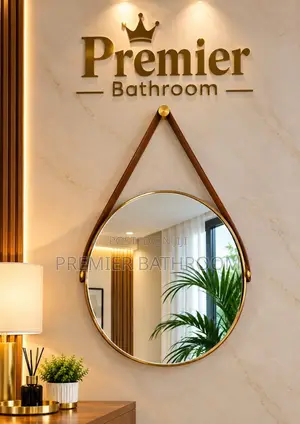Round Mirror Without Light Gold