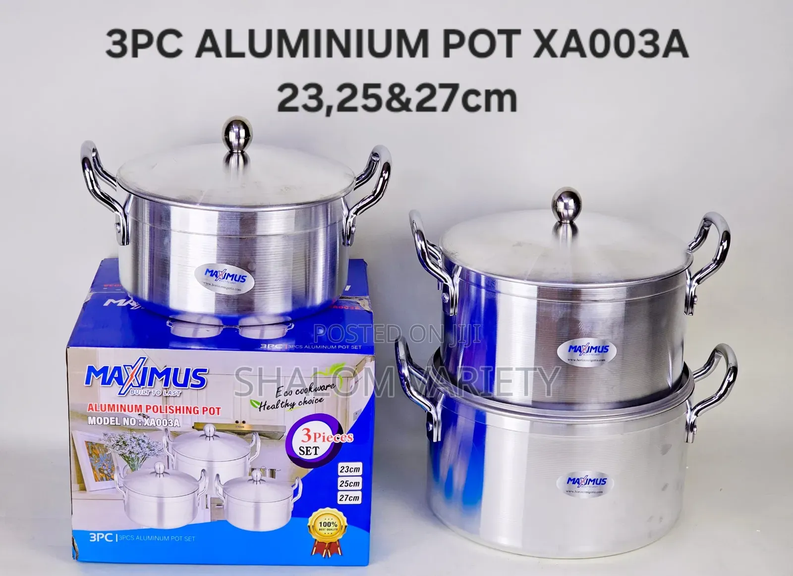 3pcs Quality Aluminium Polish Pot Set