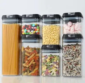 7 PCS Food Storage Container Set – Clear Plastic Kitchen Containers