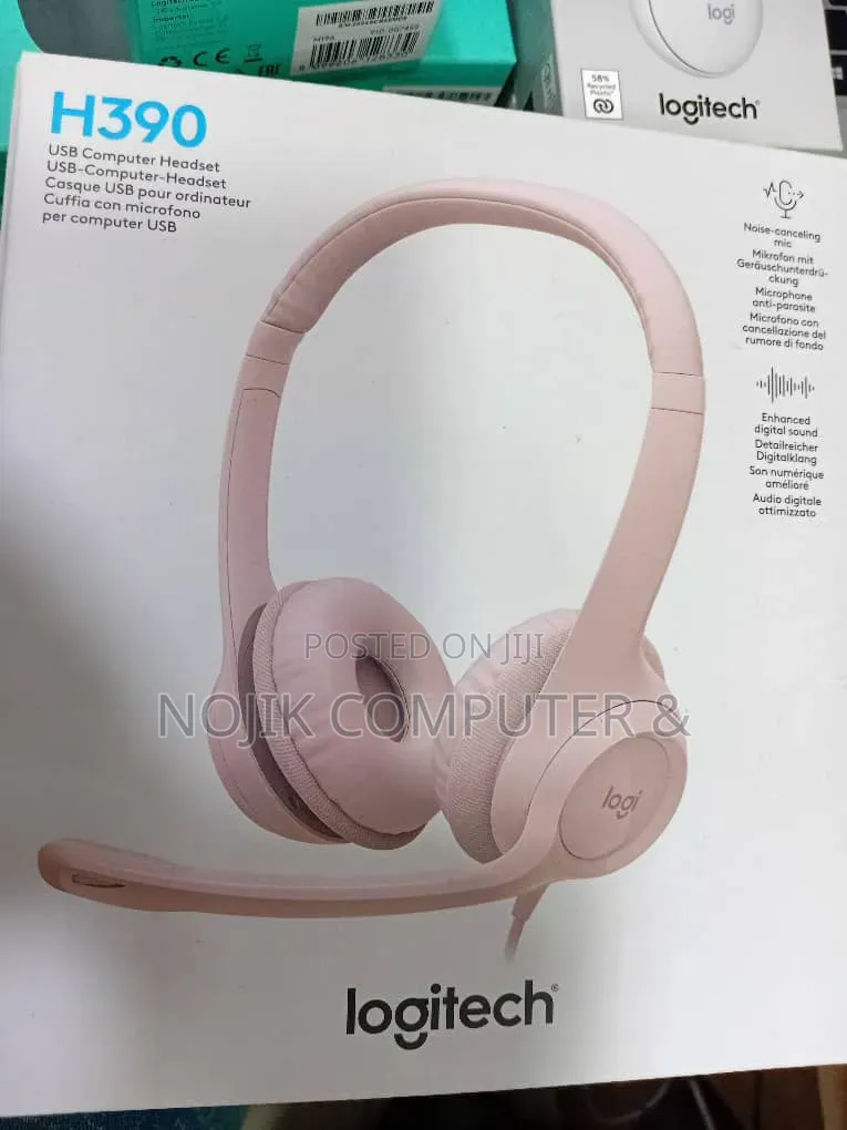 Logitech H390 Wired Headset -- ROSE