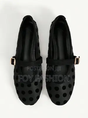 Black Polka Dot Mesh Ballerina/Ballet Flats