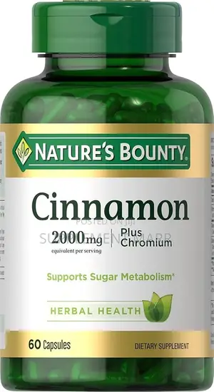 Cinnamon Plus Chromium 2000mg Capsules X60 - Maintains Blood Sugar