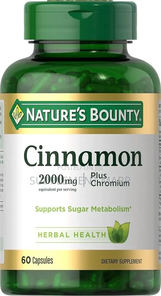Cinnamon Plus Chromium 2000mg Capsules X60 - Maintains Blood Sugar