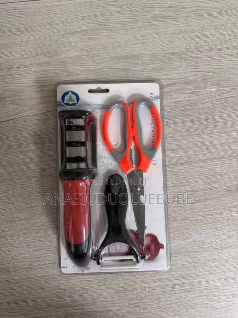 Knife Sharpener Peeler With Kitchen Scissors Set