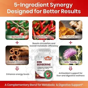 All in 1 Berberine Cinnamon, Cayenne Pepper, Turmeric, Milk Thistle