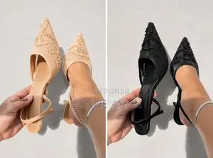 Black and Nude Sandal Heels