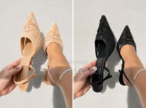 Black and Nude Sandal Heels