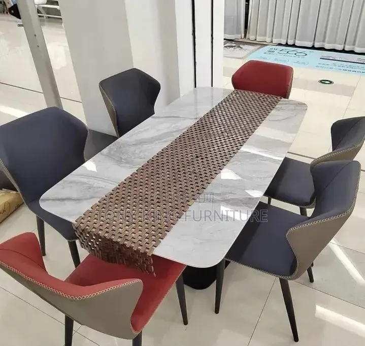 Modern 6-Seater Rectangular Dining Table Set.