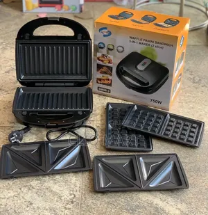 3 in 1 Sandwich Maker – Waffle, Panini Grill W/Changeable Plates