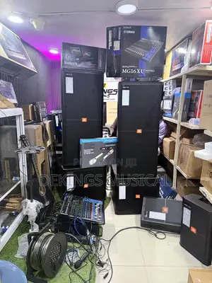 Full Church Speaker Setup With Mixers and Amplifier
