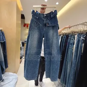 Luxury Statement Deconstructed Layered Barrel Jean
