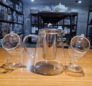 5-Piece Borosilicate Glass Teapot Set With Stainless Steel Infuser