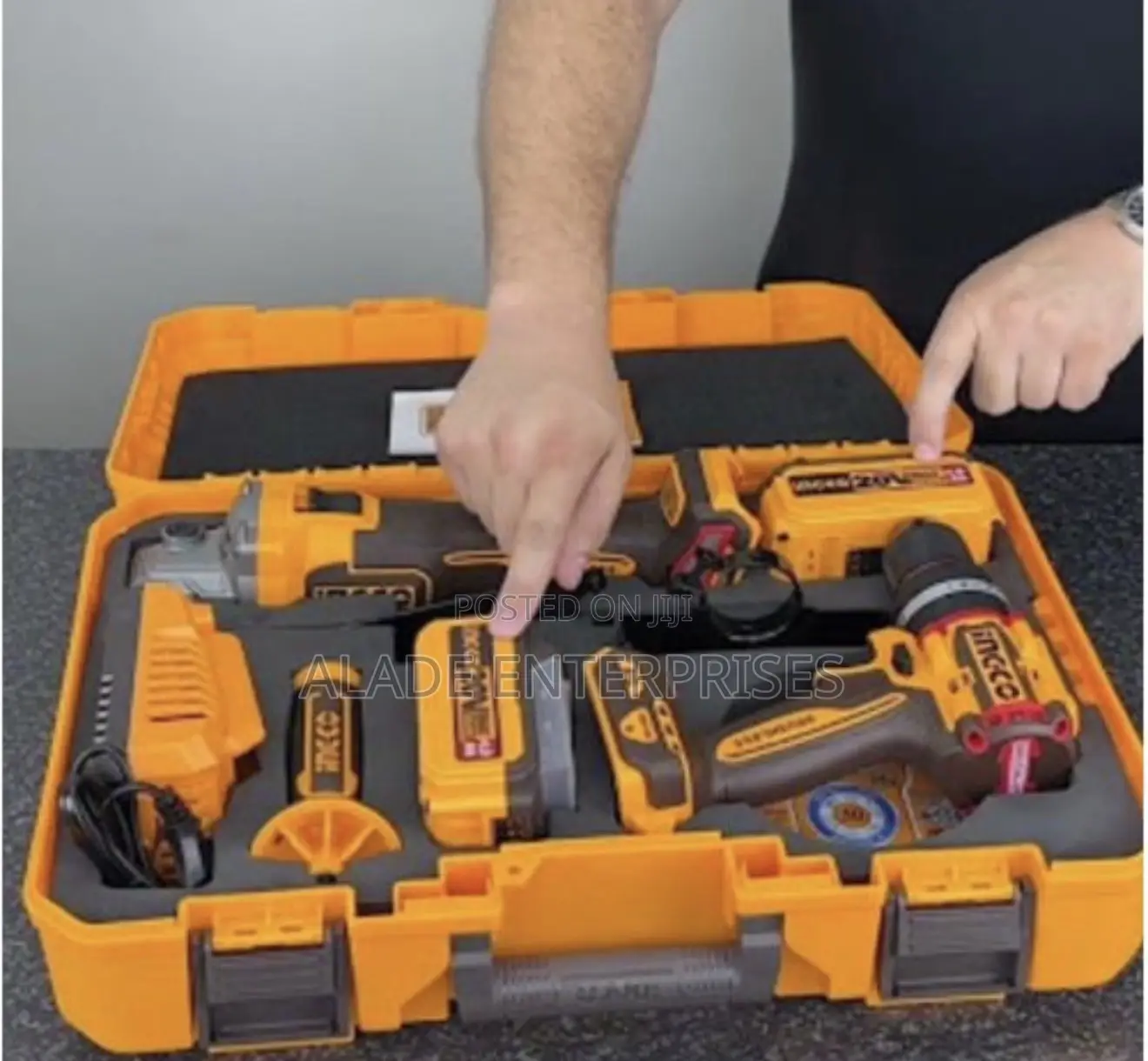 Ingco Cordless 2 PCS Combo Kit (Angle Grinder Drill 66nm)