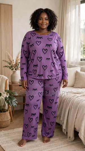 Plus Size Cozy Heart Lounge Set