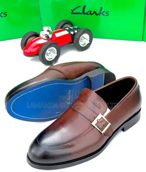 Clarks Single Monk Strap Dress Shoes in Brown